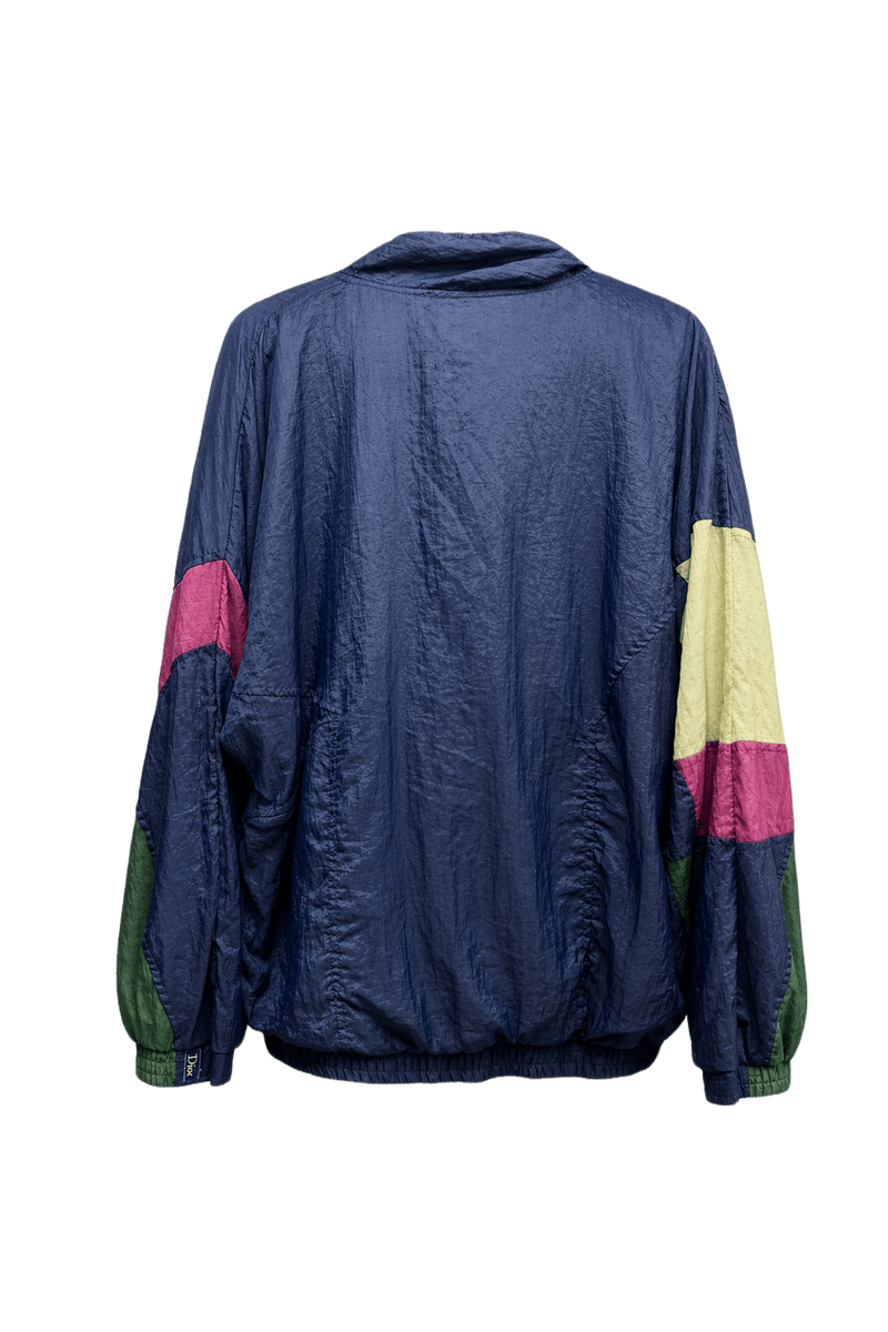 1980s Navy Blue Nylon Jacket - Back View