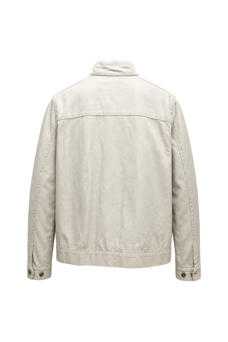 1980s Cream Cotton Jacket - Back View