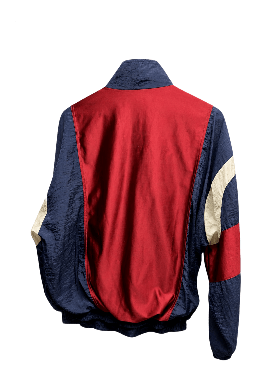 1980s Navy Blue Synthetic Jacket - Back View