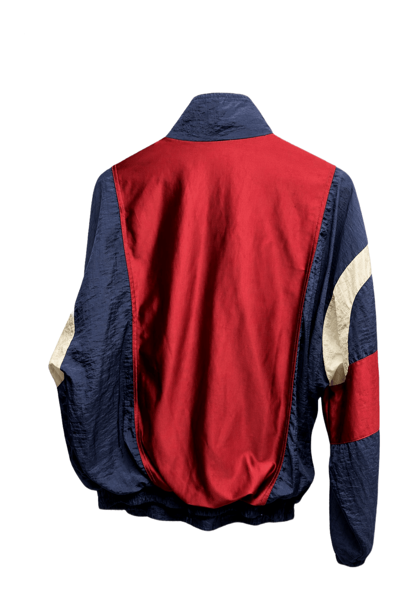 1980s Navy Blue Synthetic Jacket - Back View