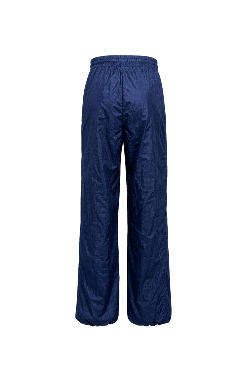 1980s Navy Blue Nylon Pants - Back View