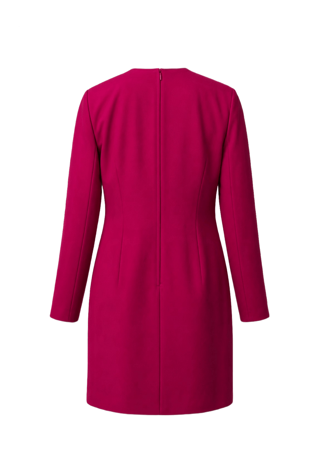 1980s Magenta Synthetic Dress - Back View