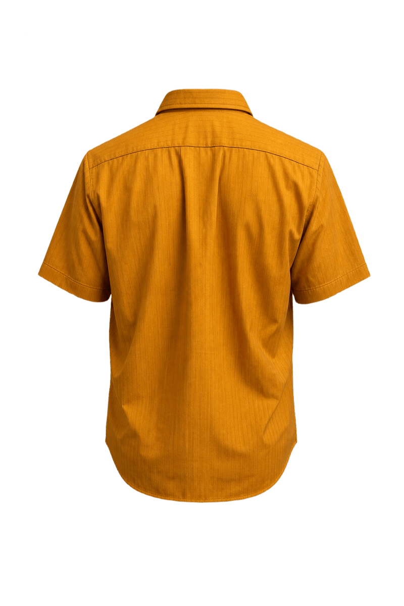 1980s Bright Orange Cotton Blend Shirt - Back View