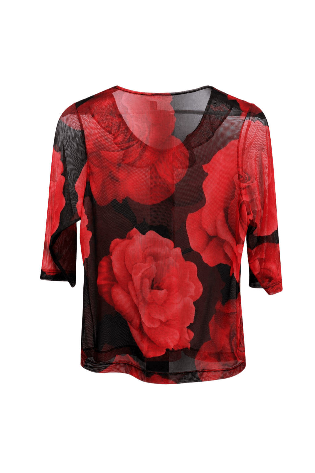 1990s Red Mesh Sheer Top - Back View
