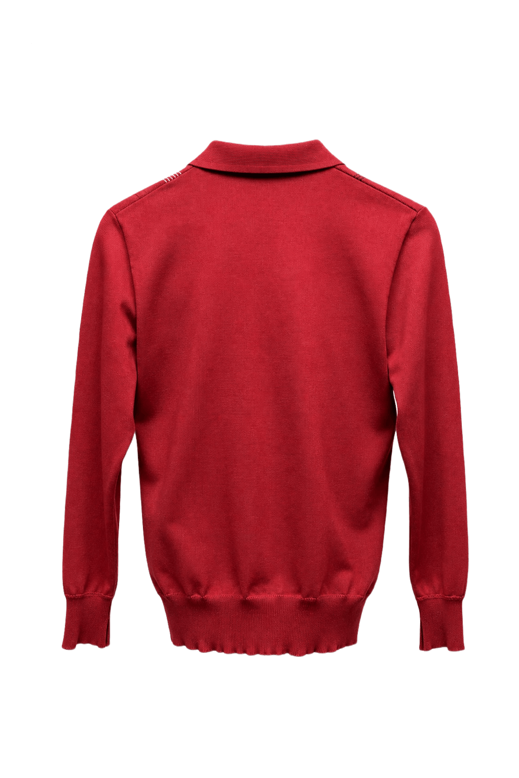1970s Red Cotton Blend Polo - Back View