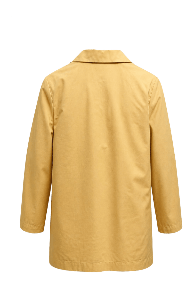 1970s Mustard Yellow Cotton Blend Jacket - Back View