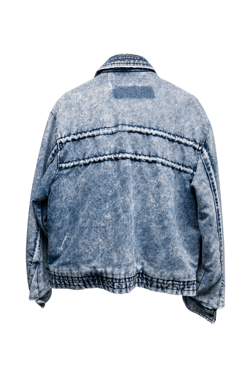 1990s Light Blue Denim Jacket - Back View