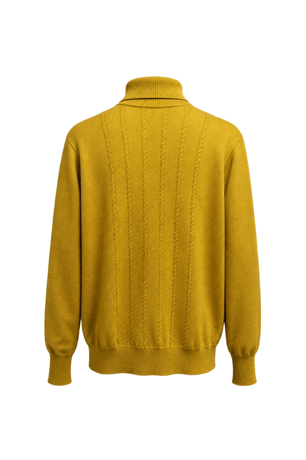 1960s Mustard Yellow Knit Sweater - Back View