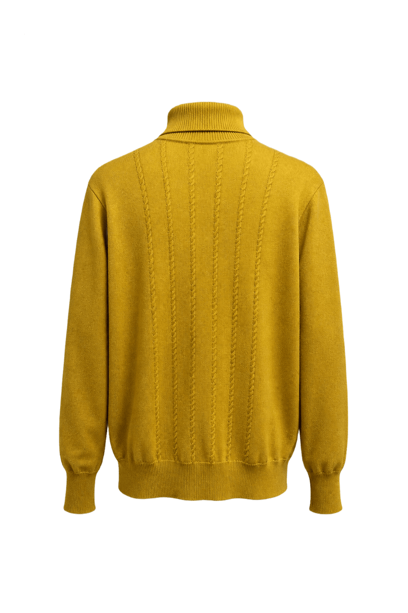 1960s Mustard Yellow Knit Sweater - Back View