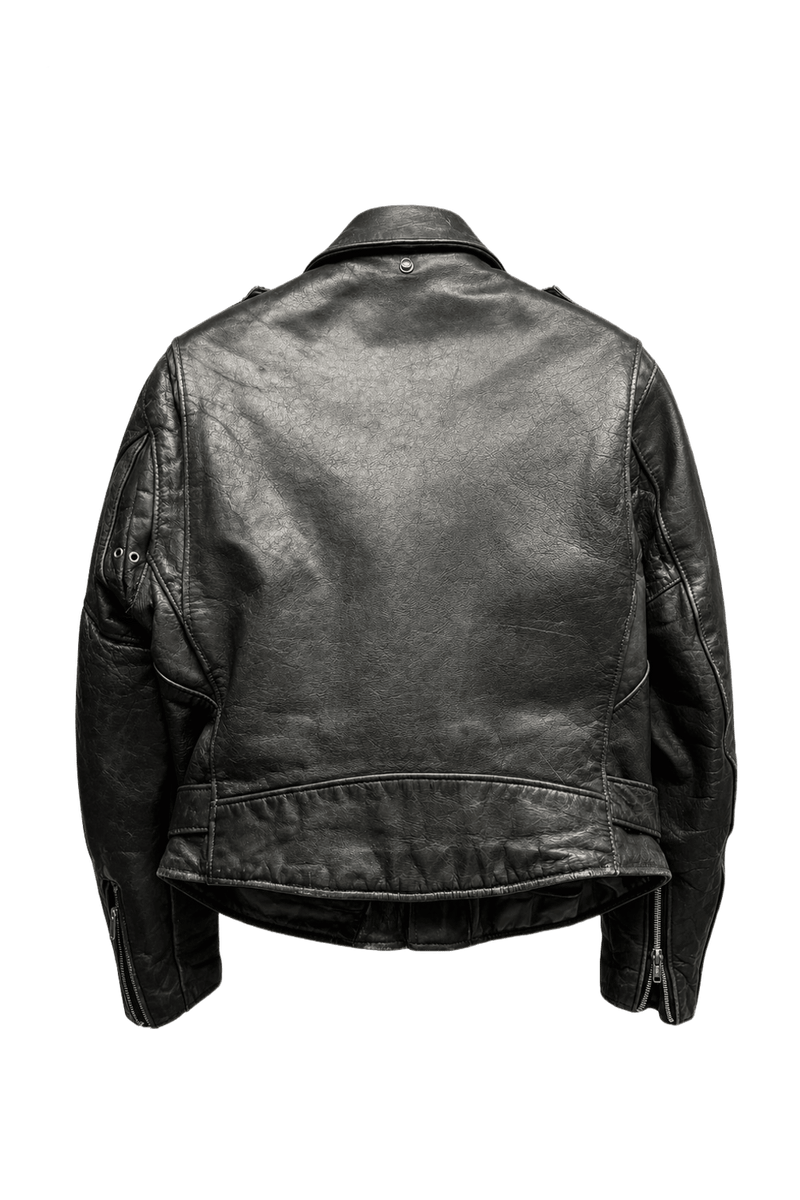 1990s Black Leather Jacket - Back View