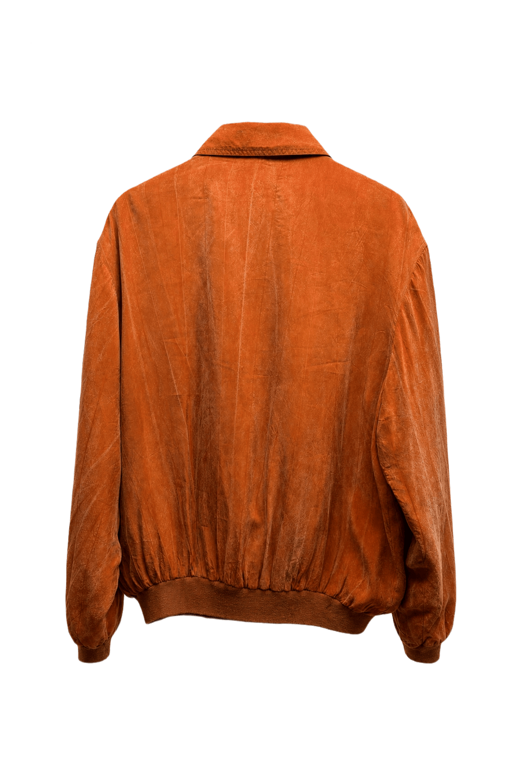 1980s Burnt Orange Rayon Jacket - Back View