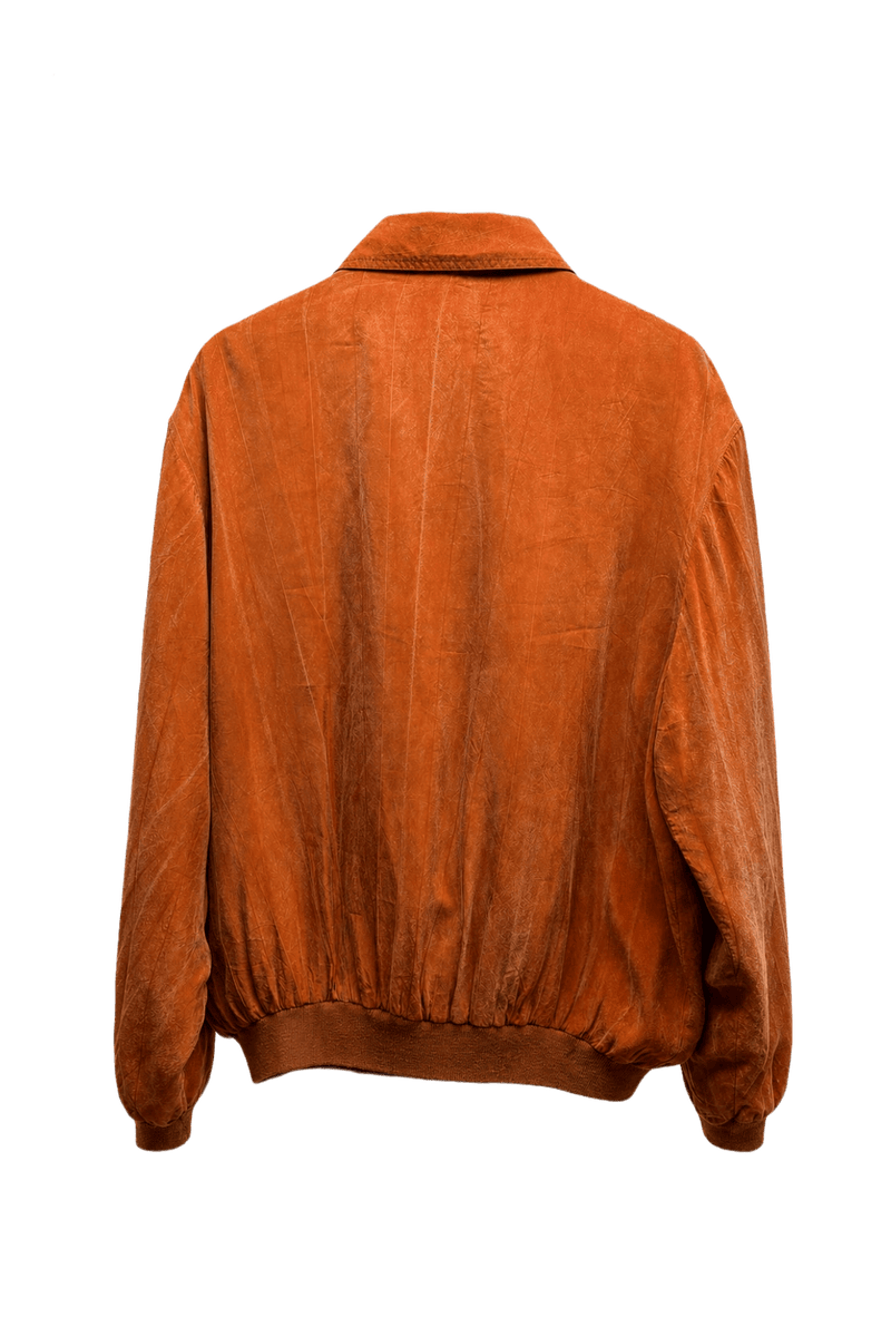 1980s Burnt Orange Rayon Jacket - Back View