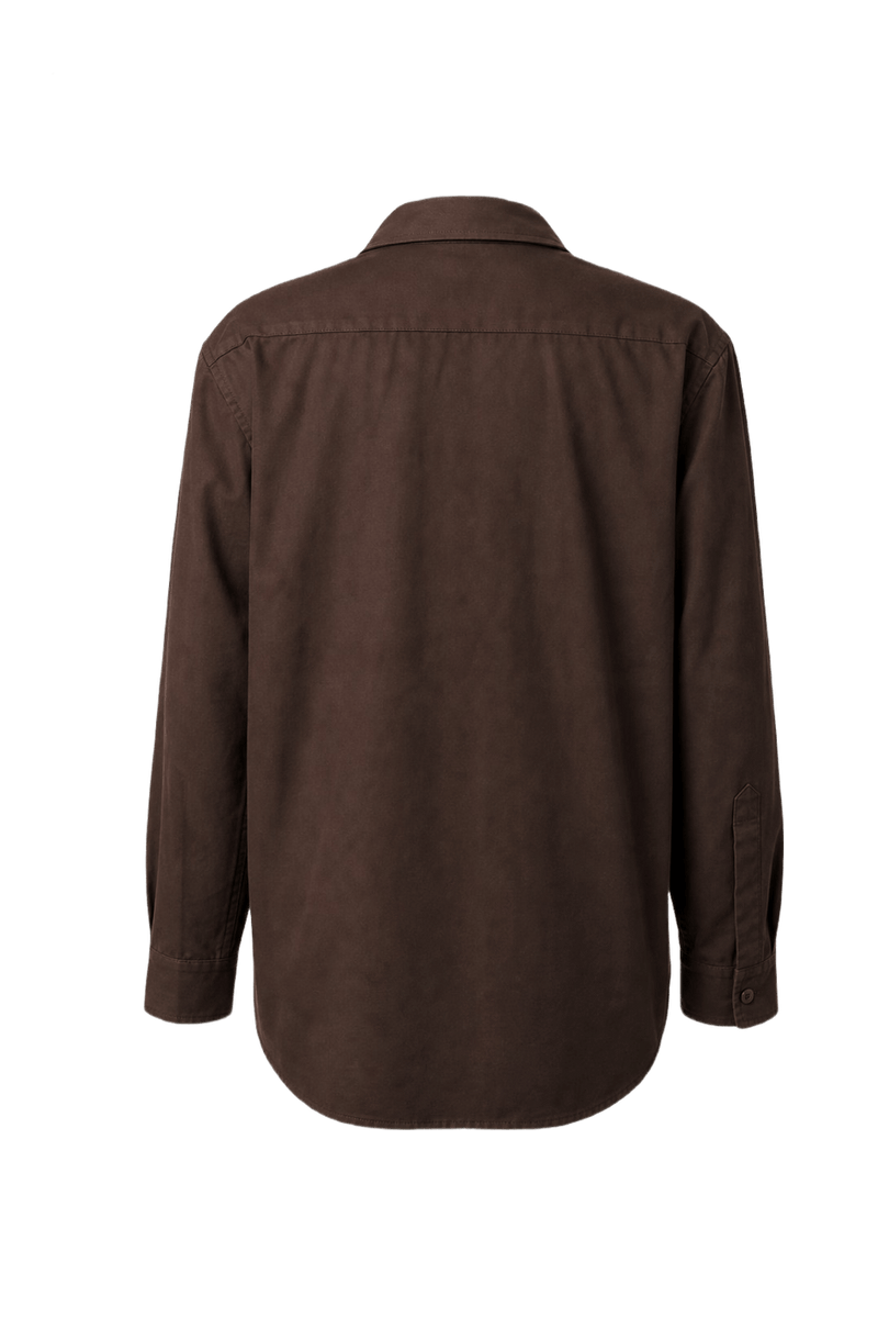 1970s Brown Cotton Shirt - Back View