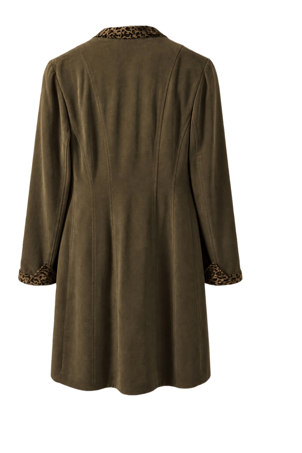 1990s Olive Green Wool Blend Coat - Back View