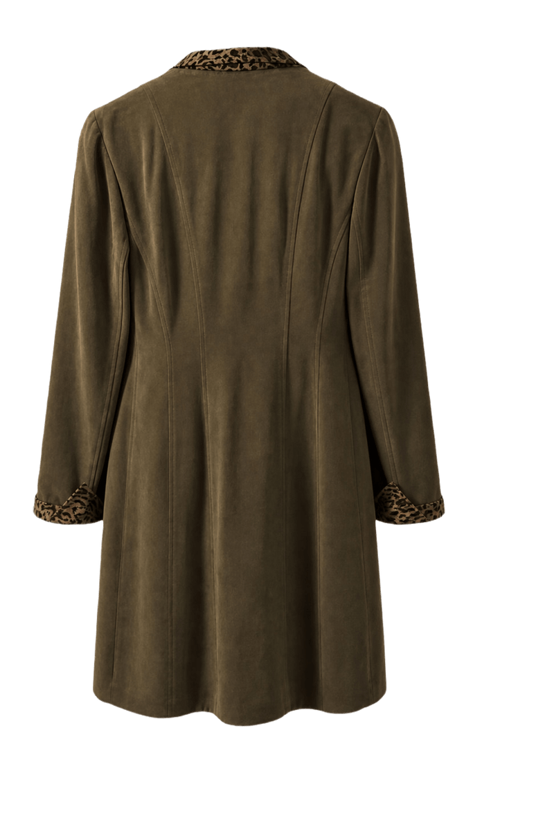 1990s Olive Green Wool Blend Coat - Back View