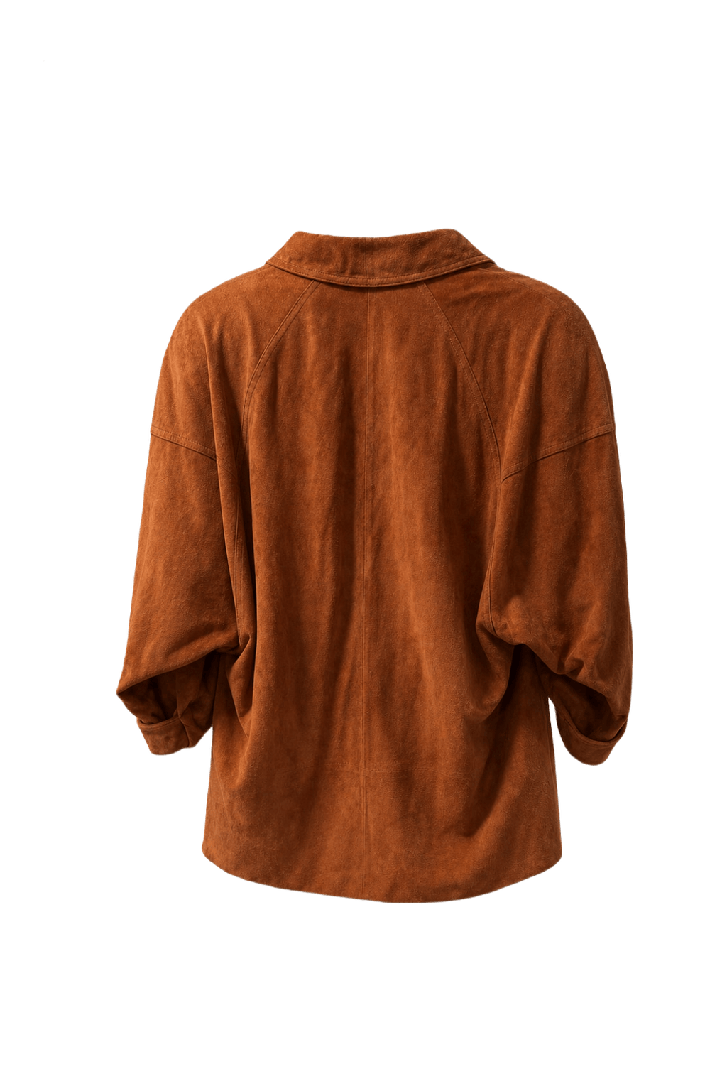 1980s Earthy Orange Suede Blazer - Back View