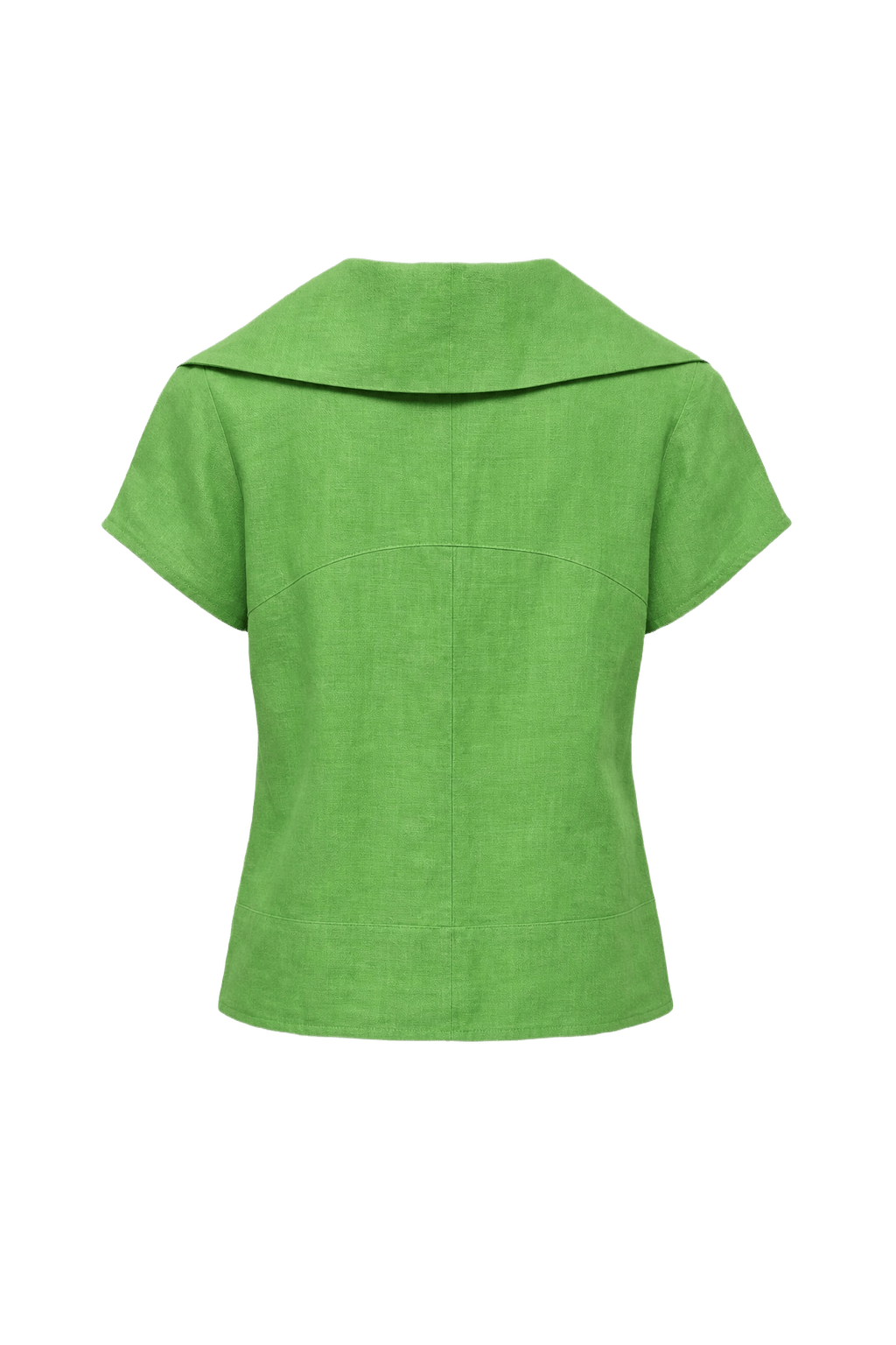 1960s Bright Green Linen Blouse - Back View