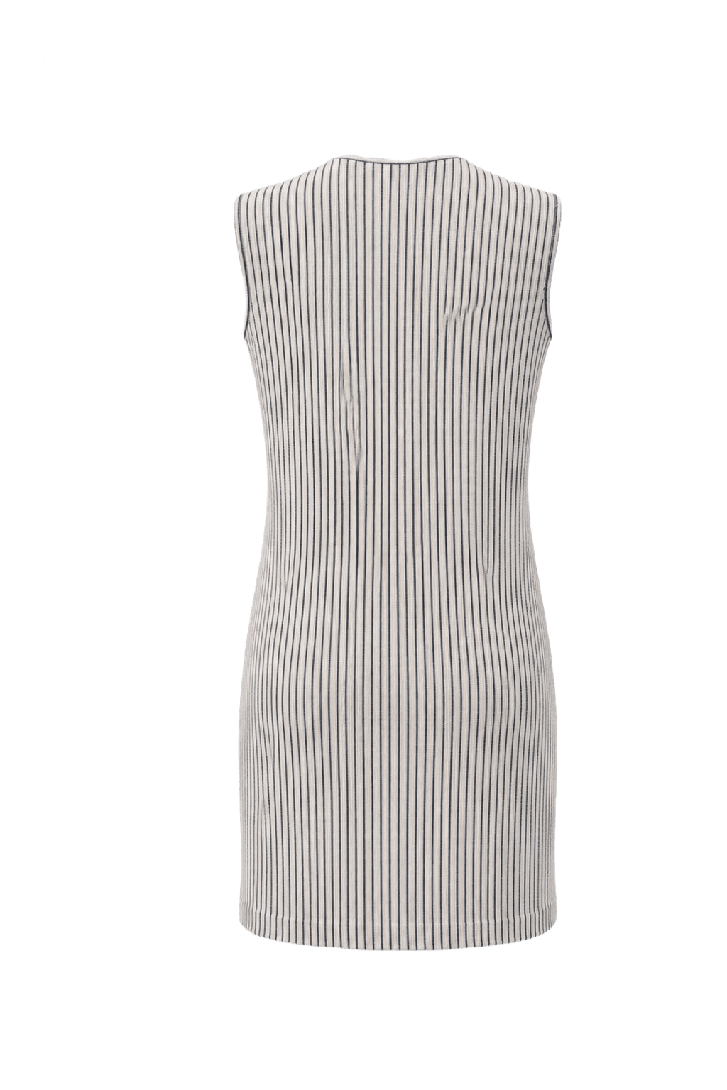 1960s Beige Cotton Shift Dress - Back View