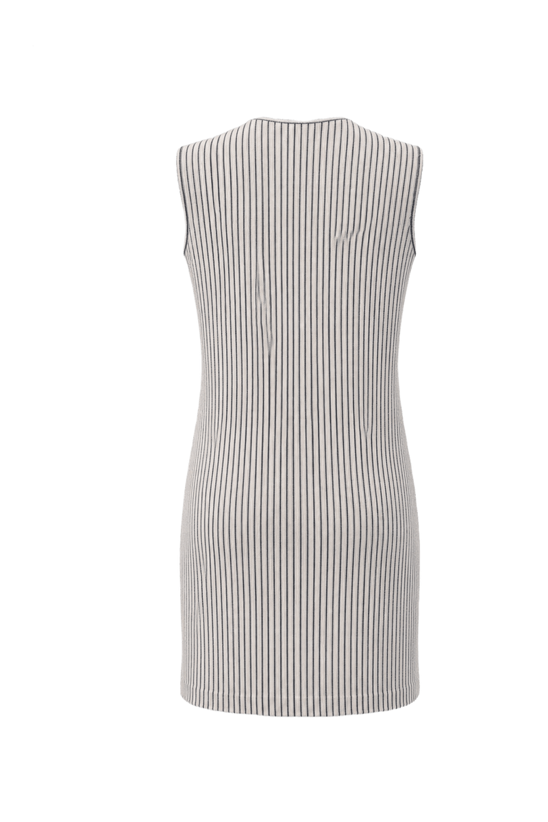 1960s Beige Cotton Shift Dress - Back View
