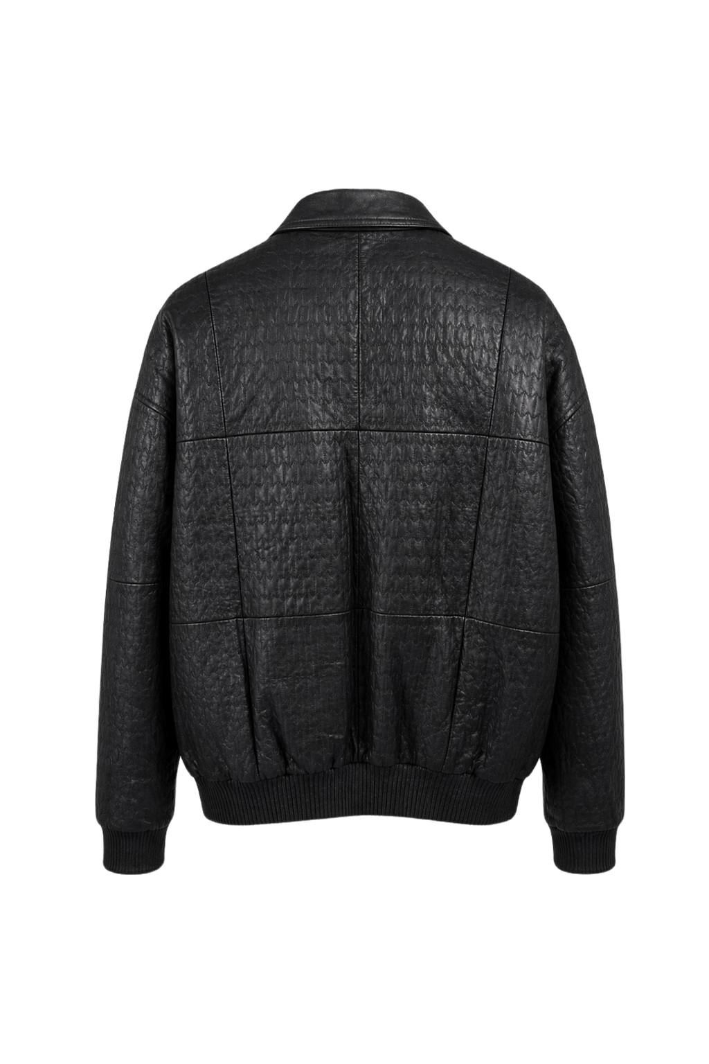 1980s Black Leather Jacket - Back View
