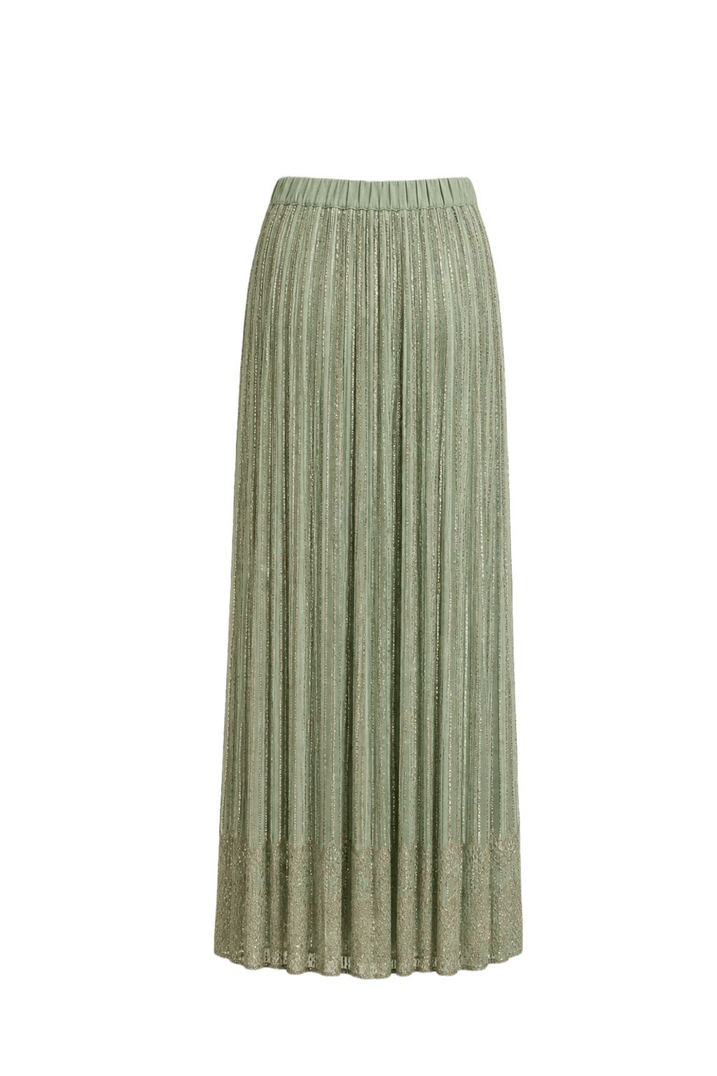 1930s Mint Green Polyester Skirt - Back View