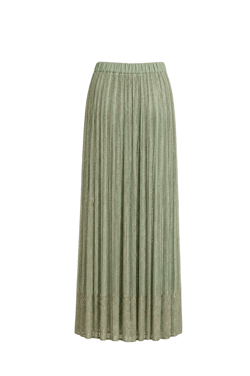 1930s Mint Green Polyester Skirt - Back View