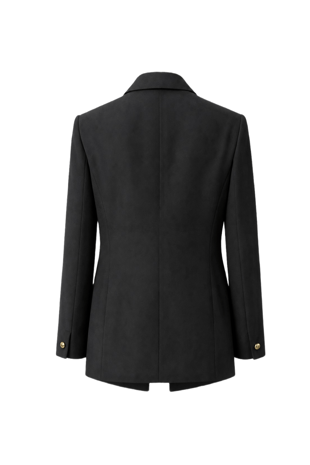 1990s Black Wool Blend Blazer - Back View