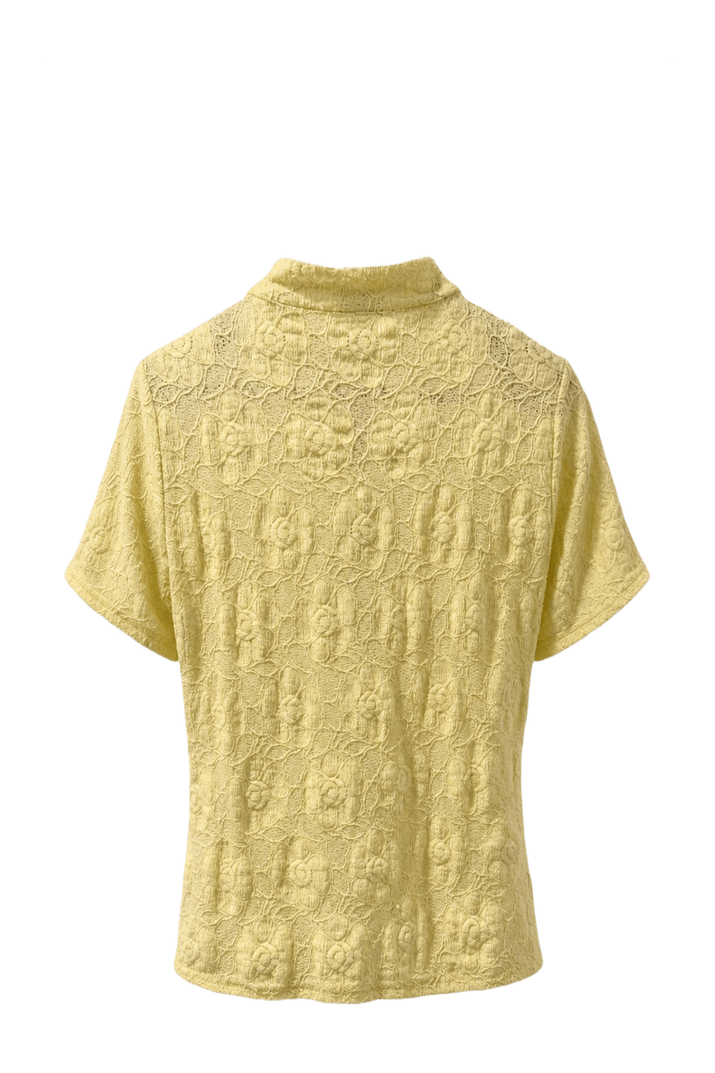 1970s Pale Yellow Lace Blouse - Back View