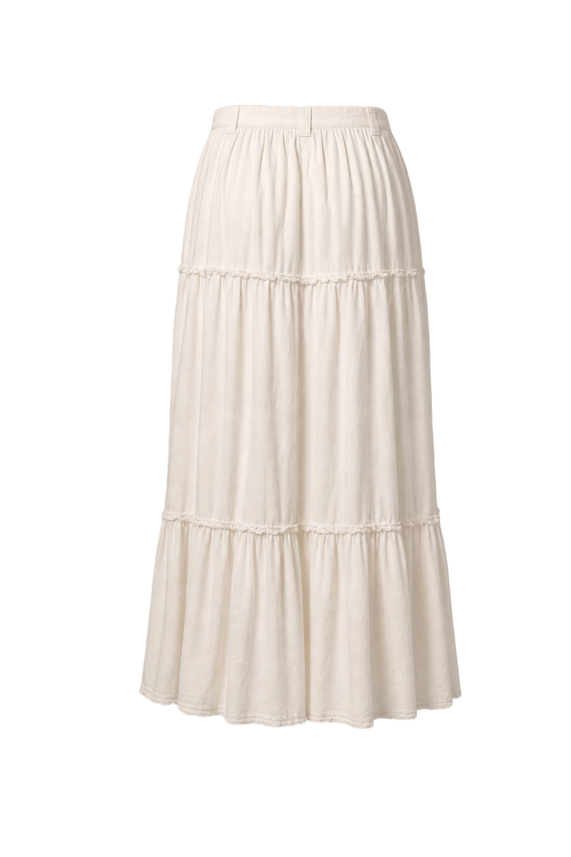 1950s White Cotton Skirt - Back View