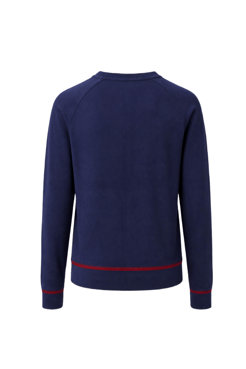 1990s Dark Blue Cotton Blend Sweater - Back View