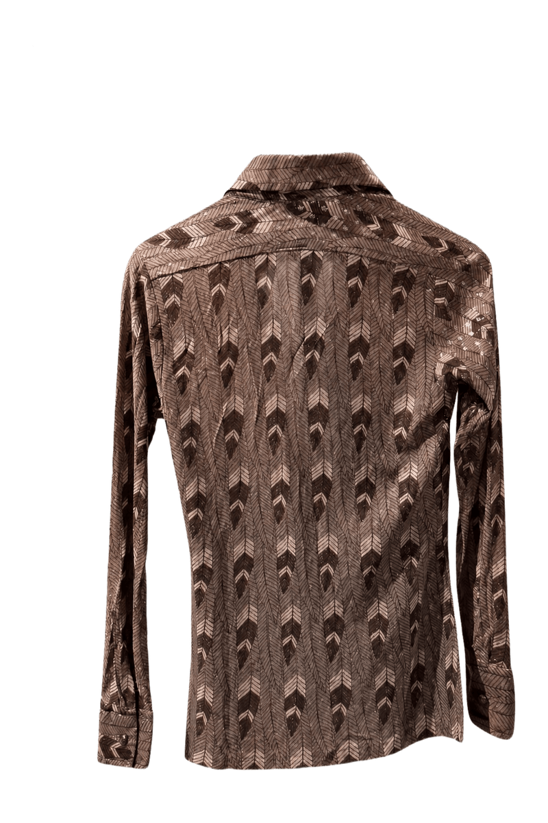 1980s Brown Cotton Shirt - Back View
