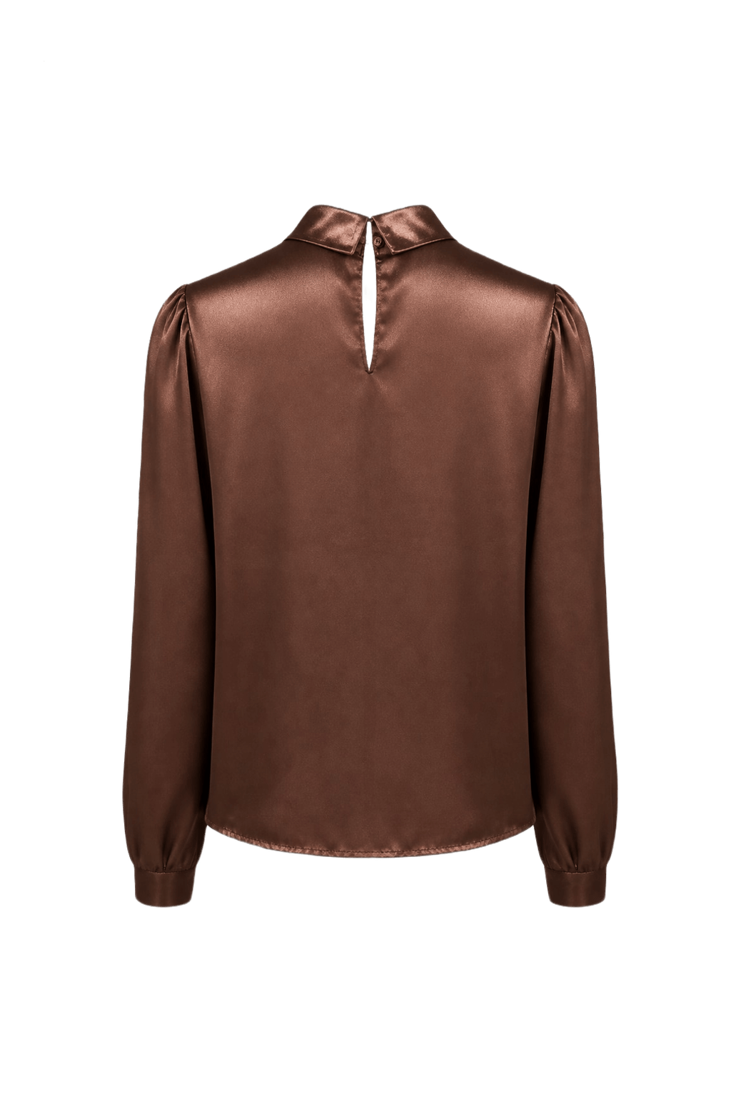 1980s Rose Gold Satin Blouse - Back View