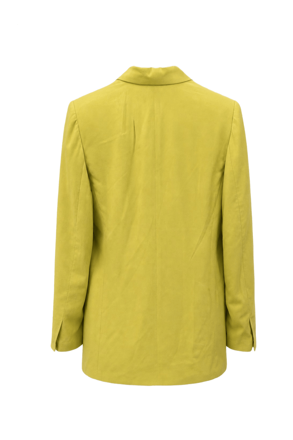 1990s Chartreuse Polyester Blazer - Back View