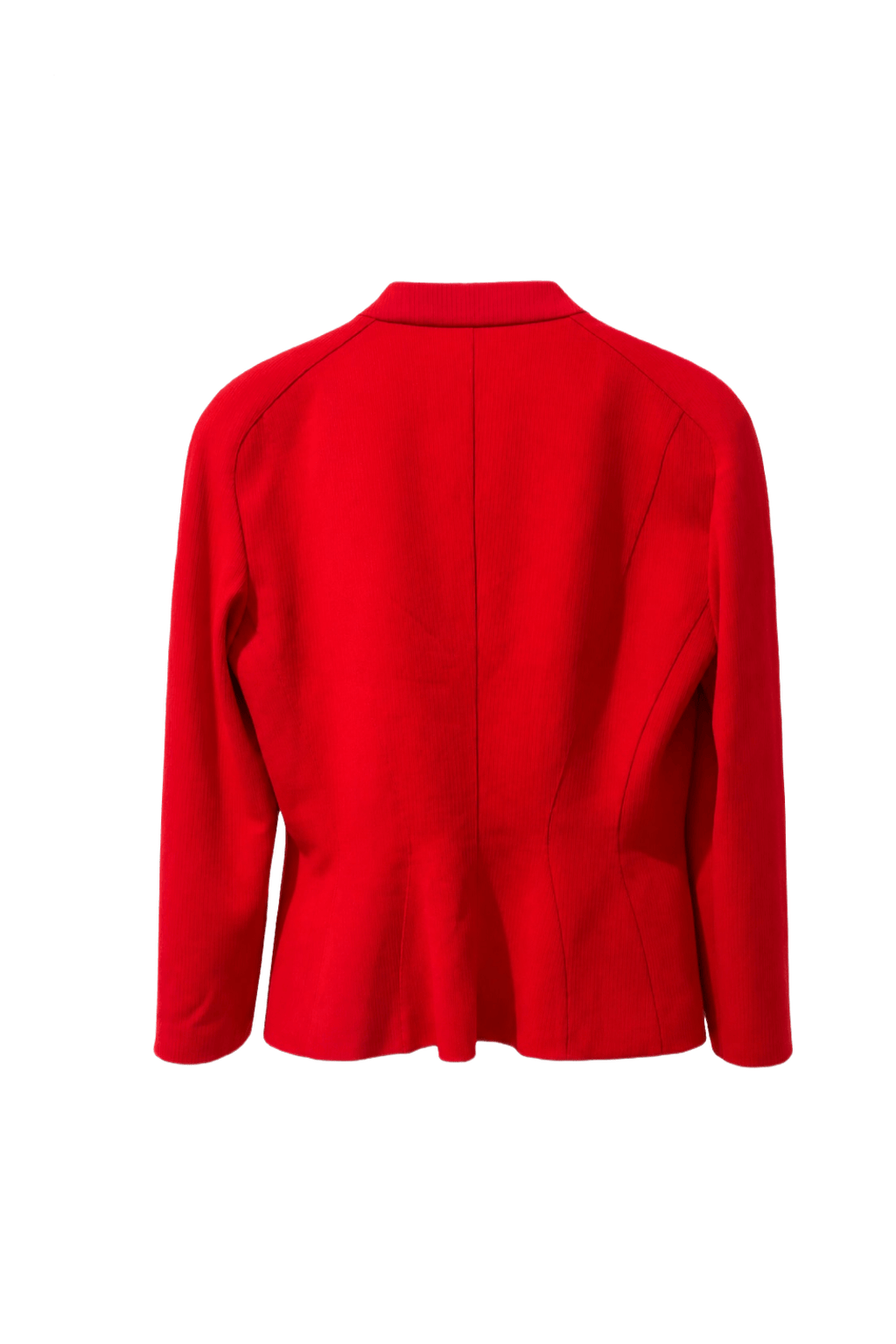 1990s Bright Red Polyester Jacket - Back View