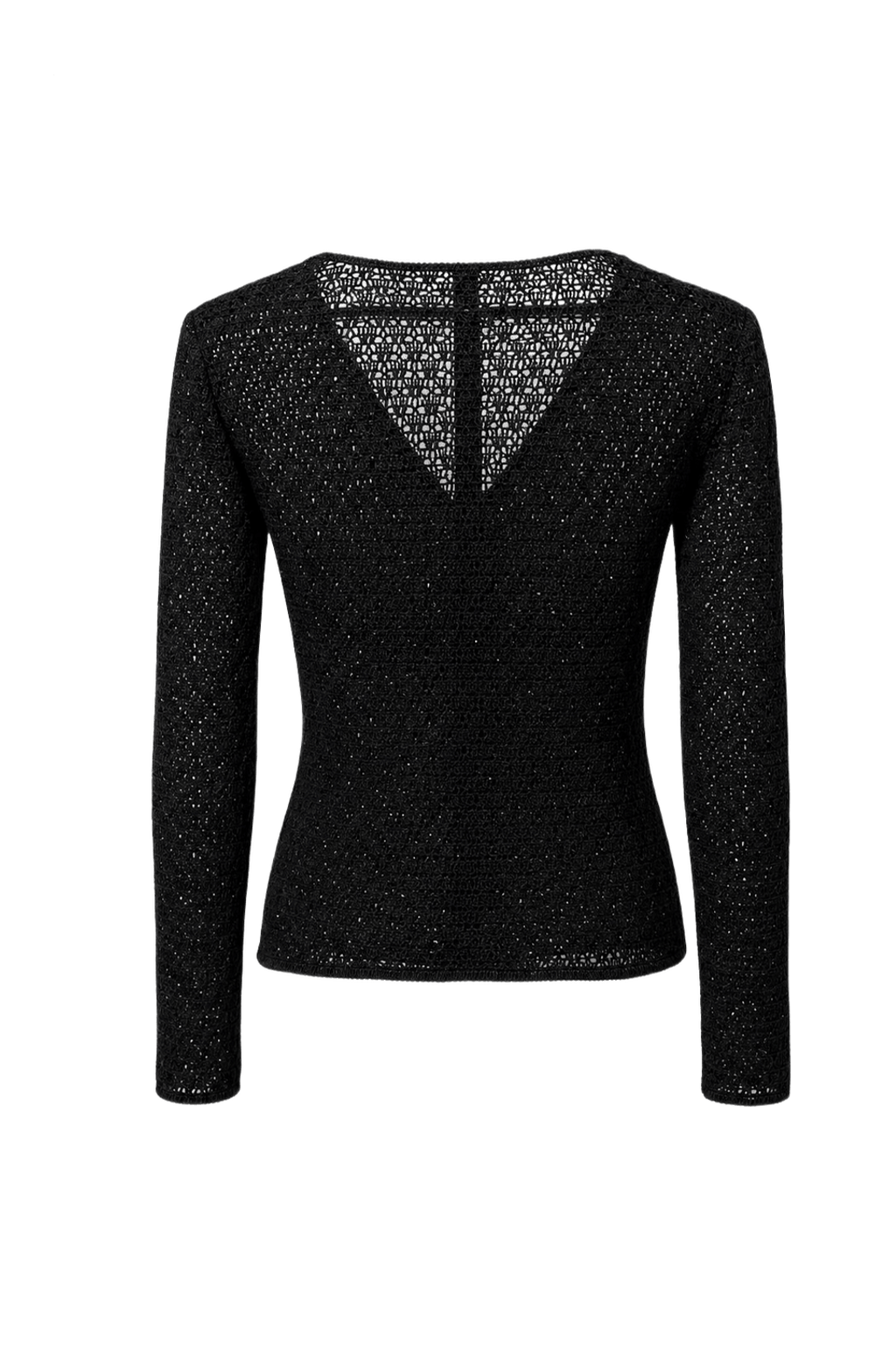 1990s Black Knit Cardigan - Back View