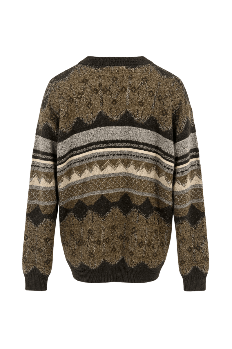 1980s Brown Wool Blend Sweater - Back View