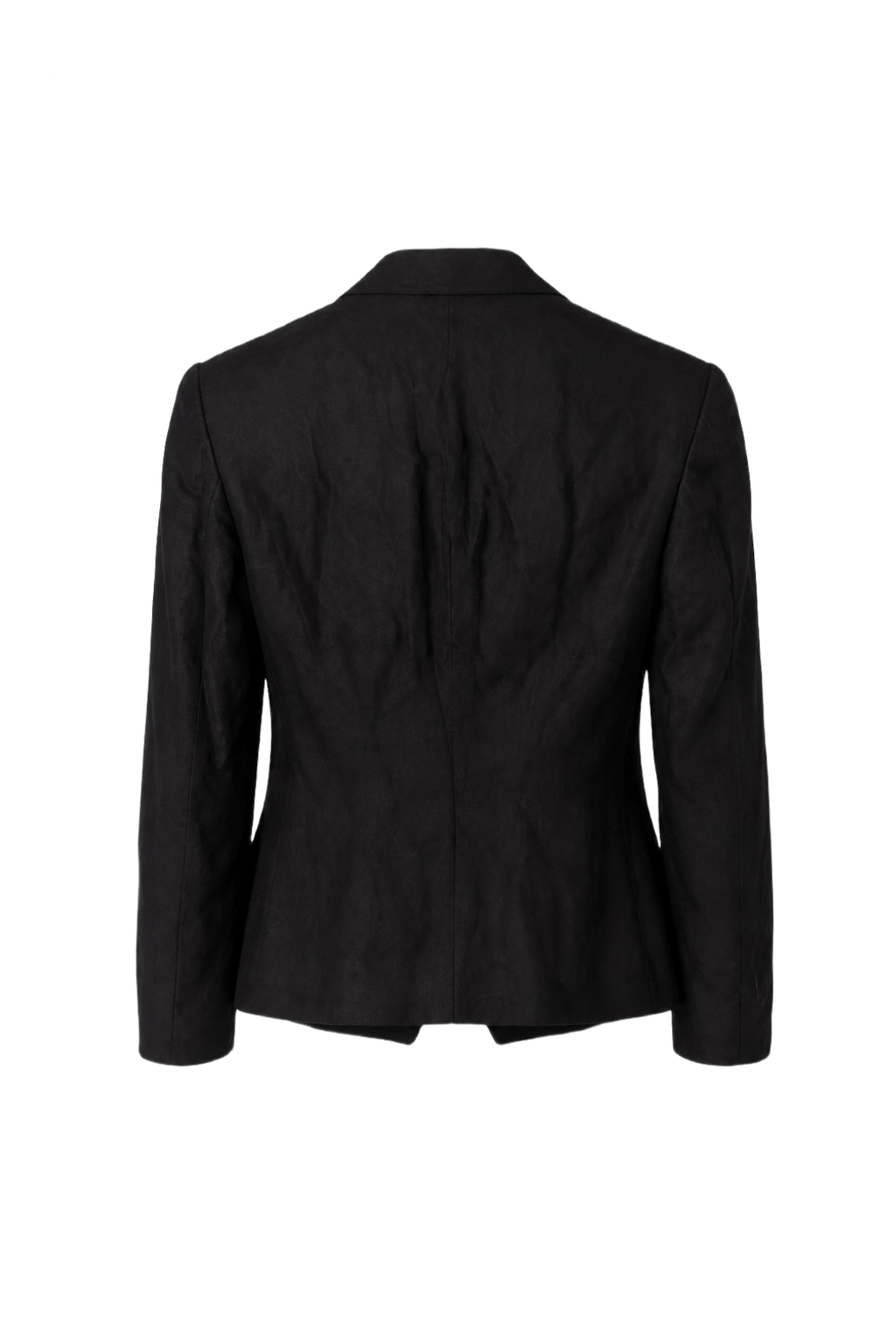 1980s Black Wool Blend Blazer - Back View