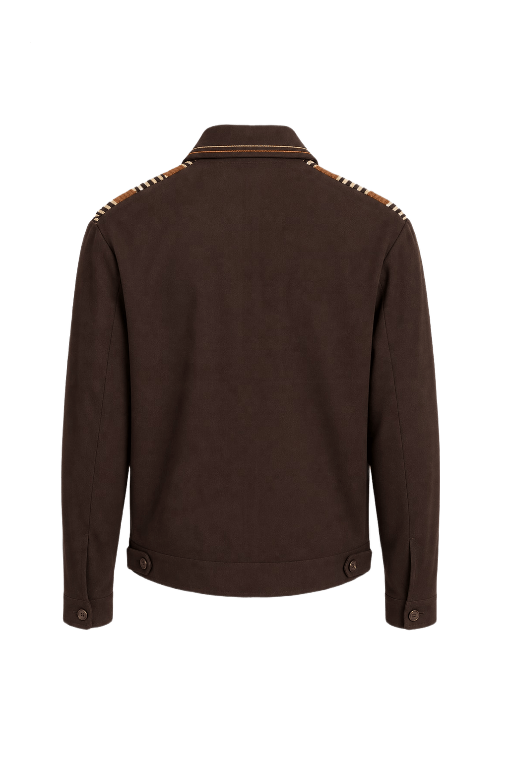 1960s Brown Polyester Jacket - Back View