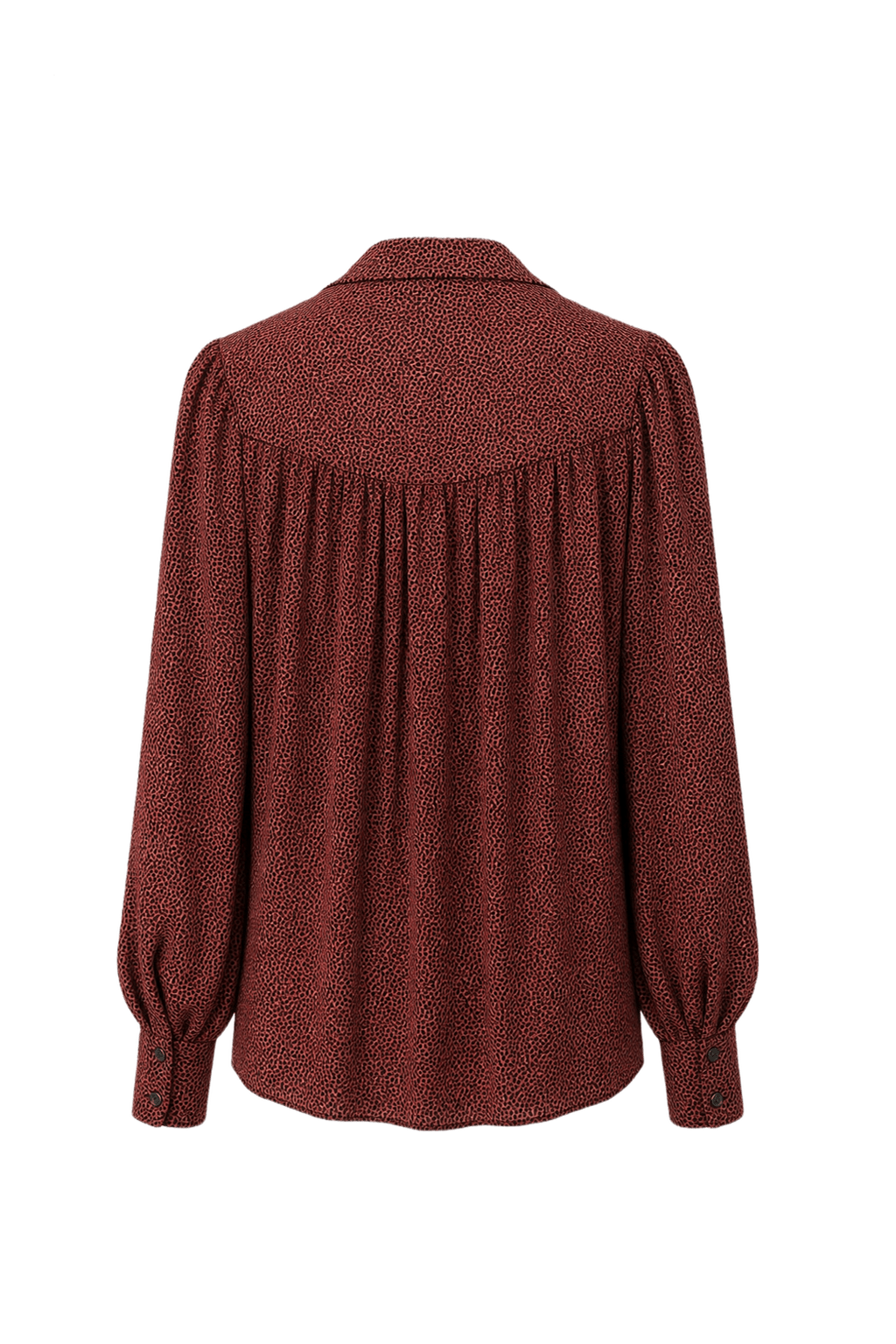1980s Red Polyester Blouse - Back View