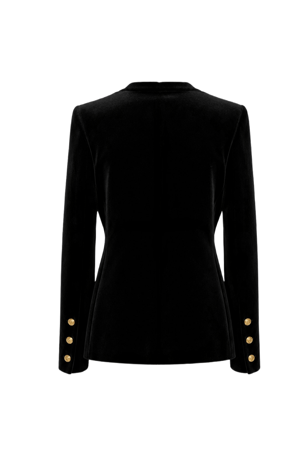 1980s Black Velvet Blazer - Back View