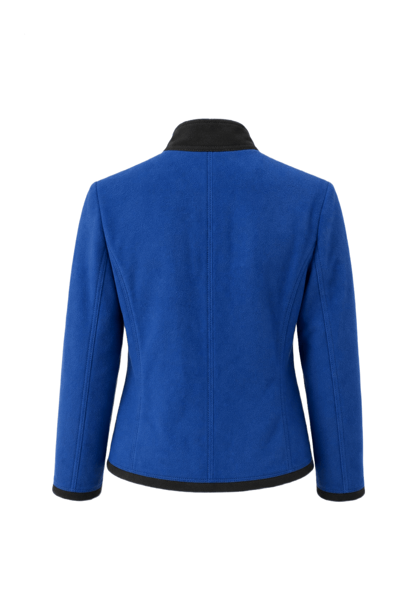1980s Royal Blue Polyester Jacket - Back View
