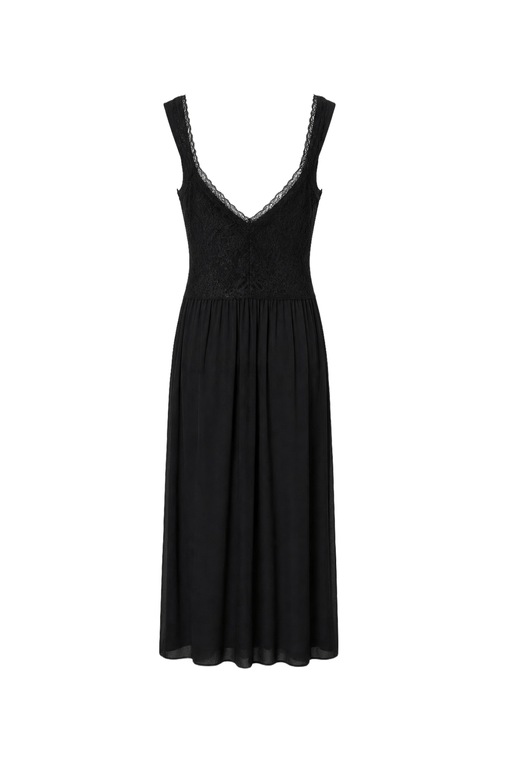 1970s Black Polyester Blend Midi Dress - Back View