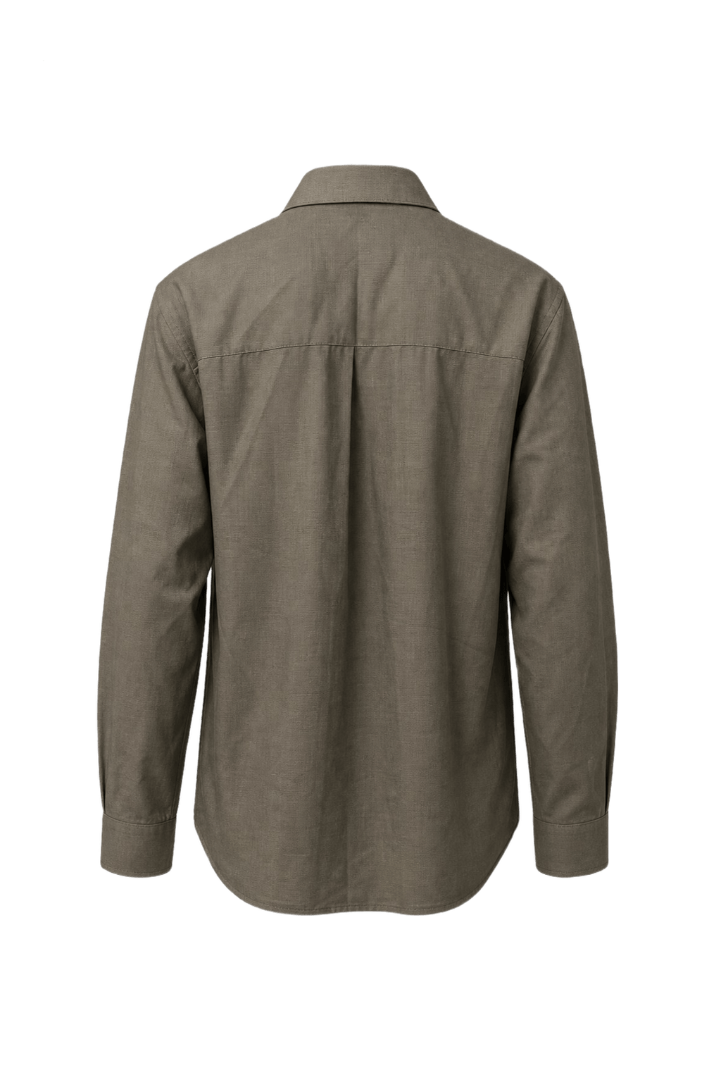 1990s Olive Green Cotton Button-Down Shirt - Back View