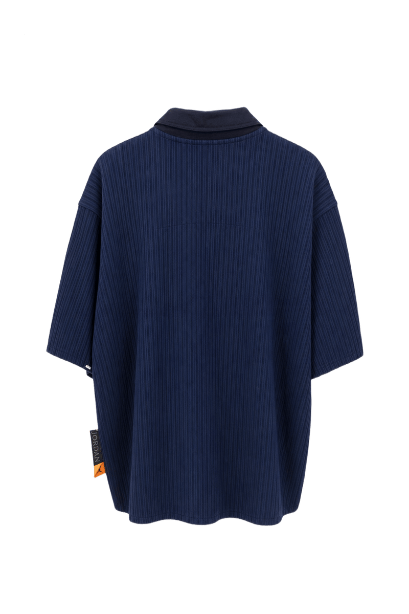 1990s Navy Blue Cotton Blend Sweater - Back View