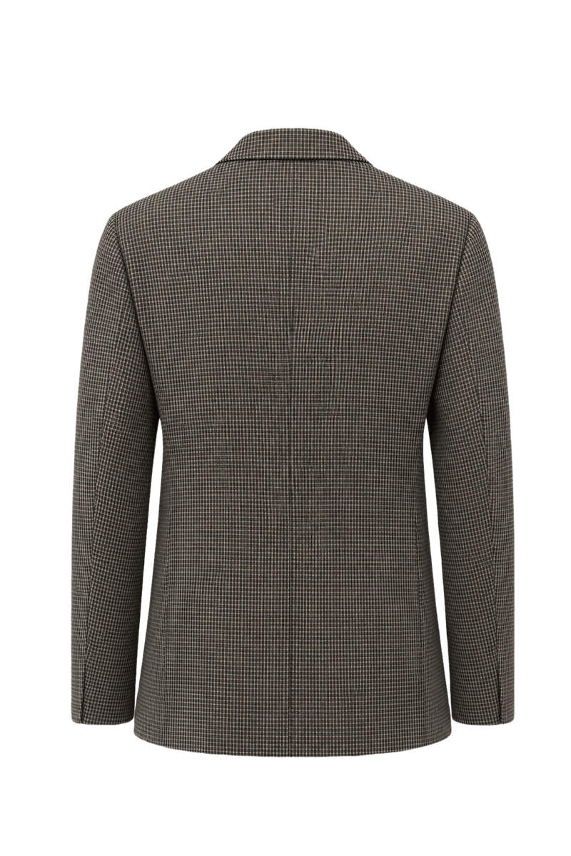 1980s Navy Blue Wool Blend Blazer - Back View