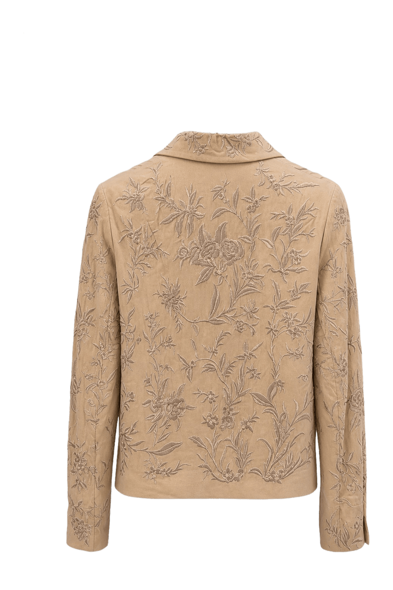 1990s Beige Polyester Blend Jacket - Back View