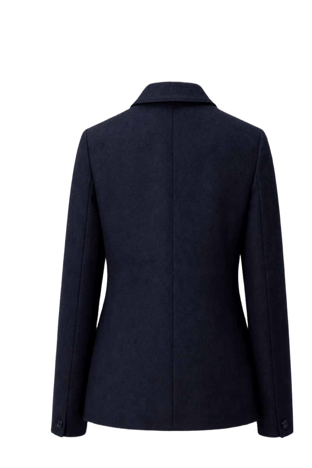 1980s Navy Blue Wool Blazer - Back View