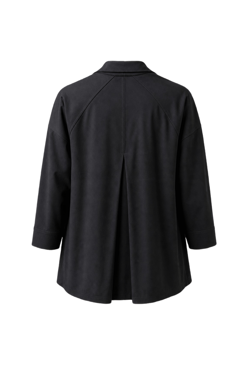 1980s Black Polyester Blazer - Back View