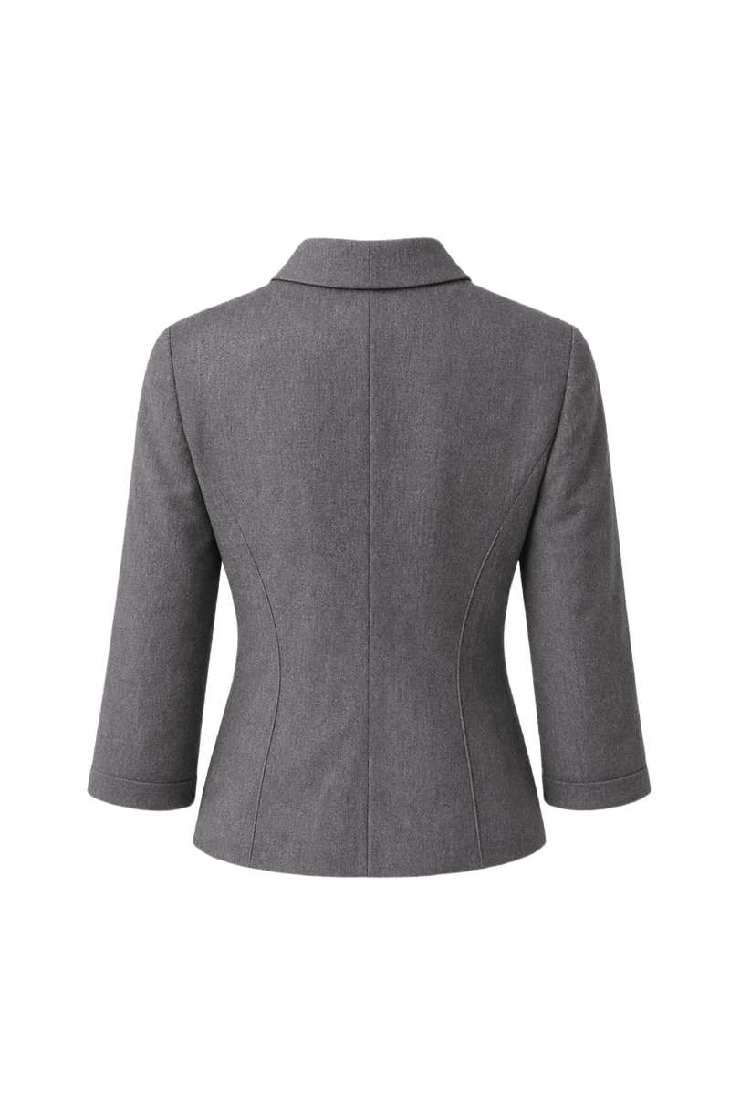 1980s Charcoal Grey Linen Jacket - Back View