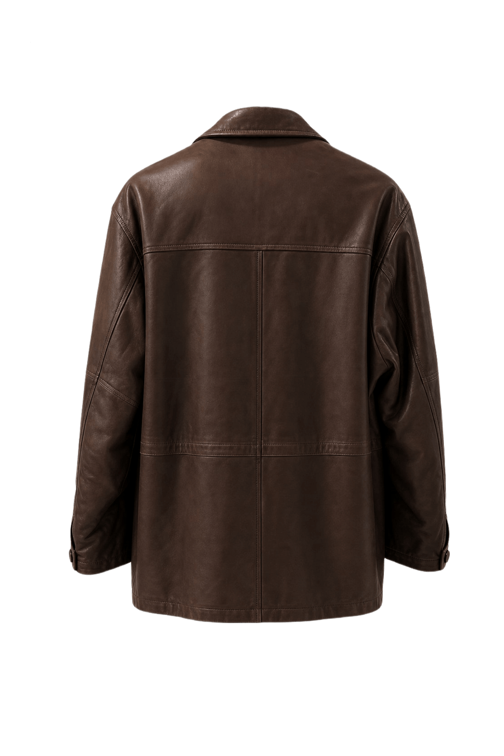 1990s Brown Leather Coat - Back View